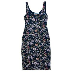Peruvian Connection Turkish Black Floral Dress Sz S